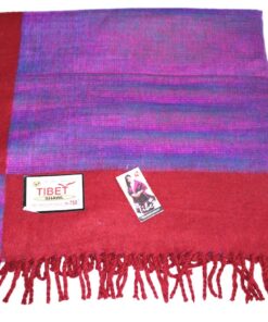 100% Yak Wool Handloom Blanket, Maroon Red Color - Image 2