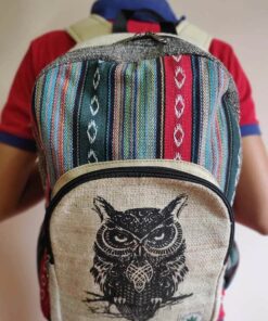 Owl Printed Hemp Bag 4 Owl Printed Hemp Bag - Image 2