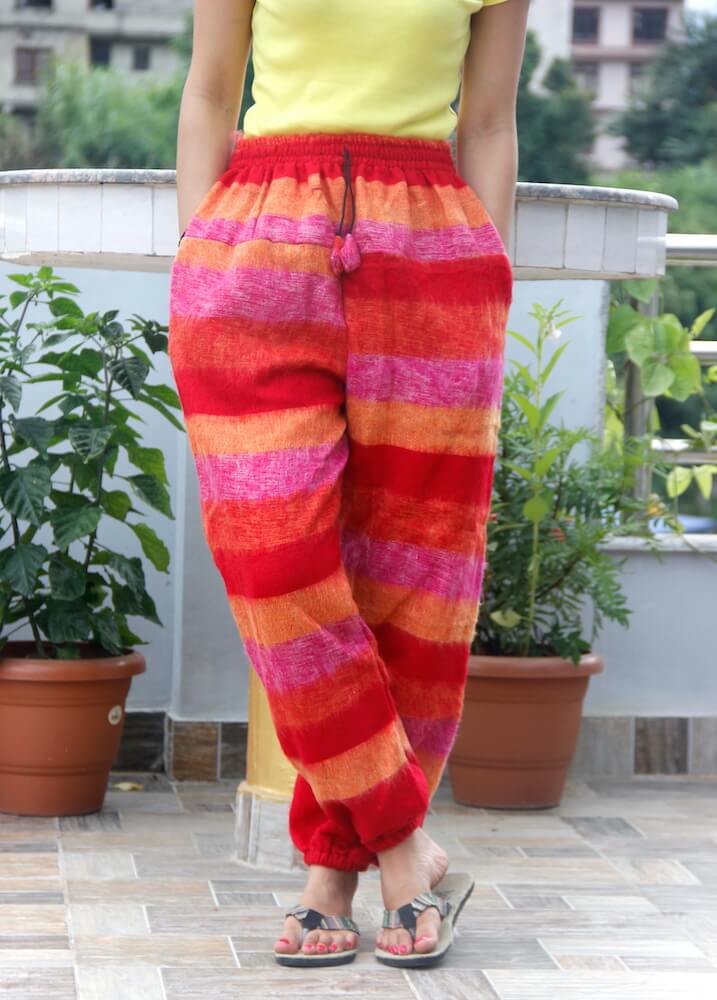 Off White Warm Woolen Trouser or Pant - Handicrafts In Nepal
