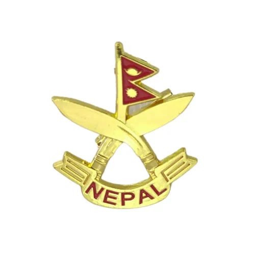 Nepal Flag with Khukuri Cross Badge