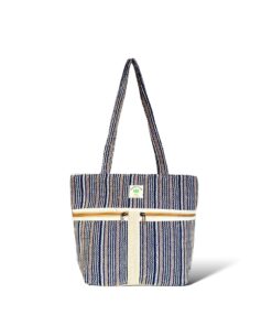 coastal blue and beige stripes handbags