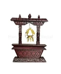 Nepali Wooden Shrine with Hanging Bell Token Of Love