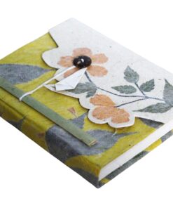 Yellow color flower lokta notebook 15x12 cm